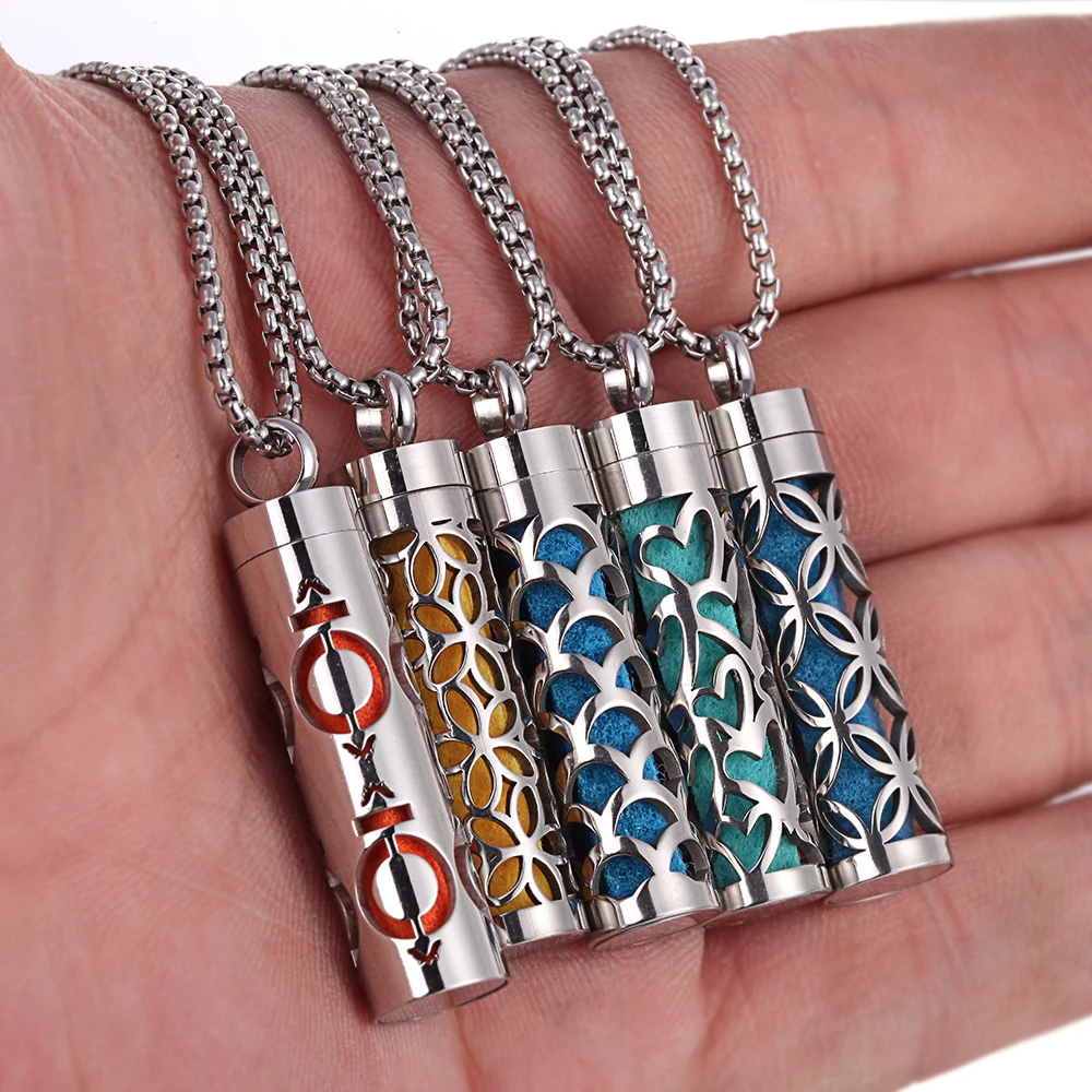 Aromatherapy Essential Oil Diffuser Necklace - Stainless Steel Open Locket Aroma Jewelry