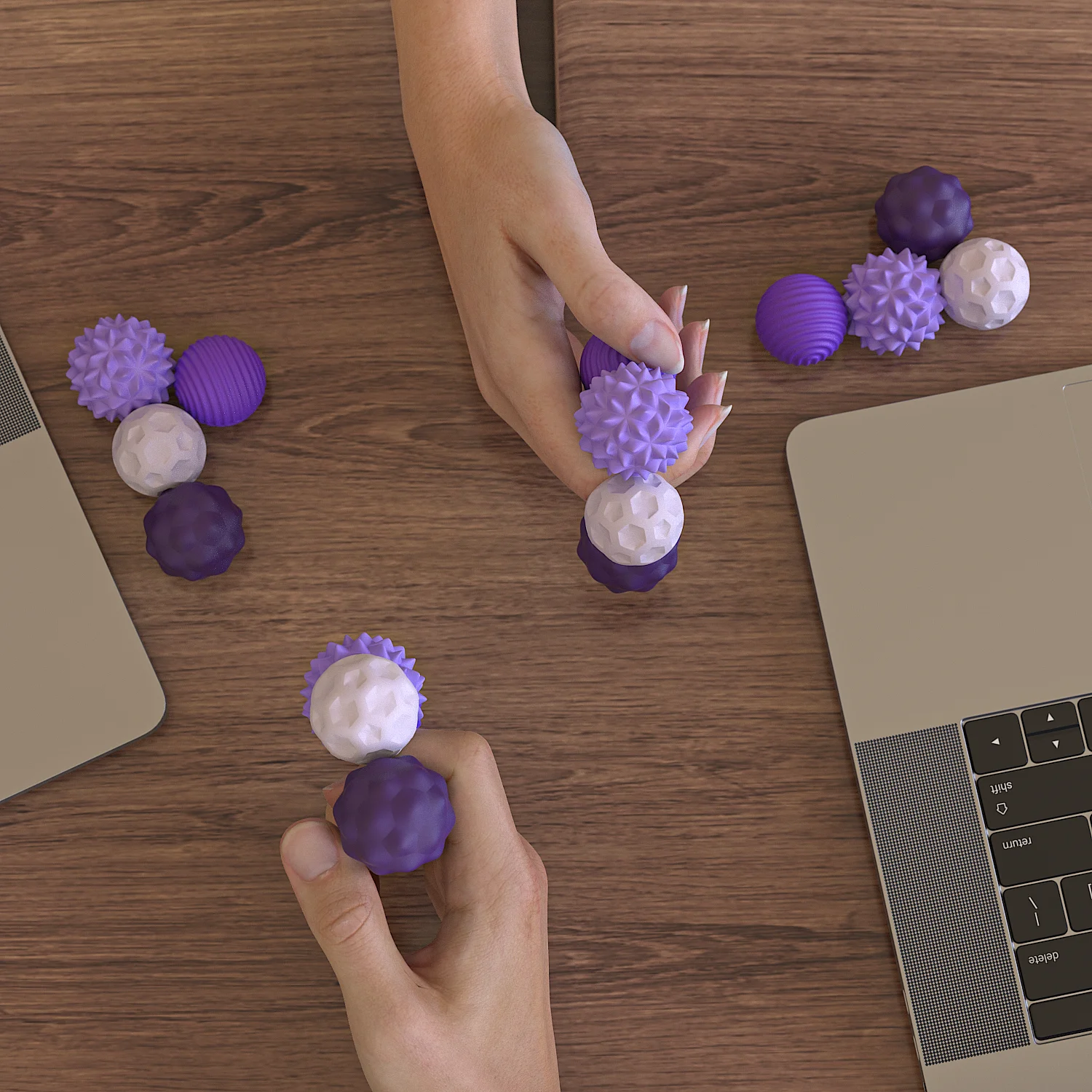 2/8 PCS Magnetic Silicone Sensory Ball Fidget Toy Fingertip Activity Small Decoration Toy Travel Toy for Calming Autism and ADHD