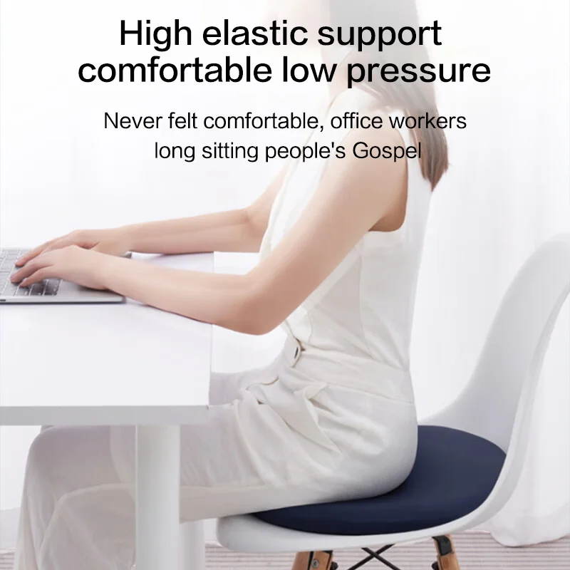 Inyahome Comfortable Memory Foam Seat Cushion Padded Anti-Slip Soft Round Stool Cushion Chair Pad for Home Kitchen Car & Office 2