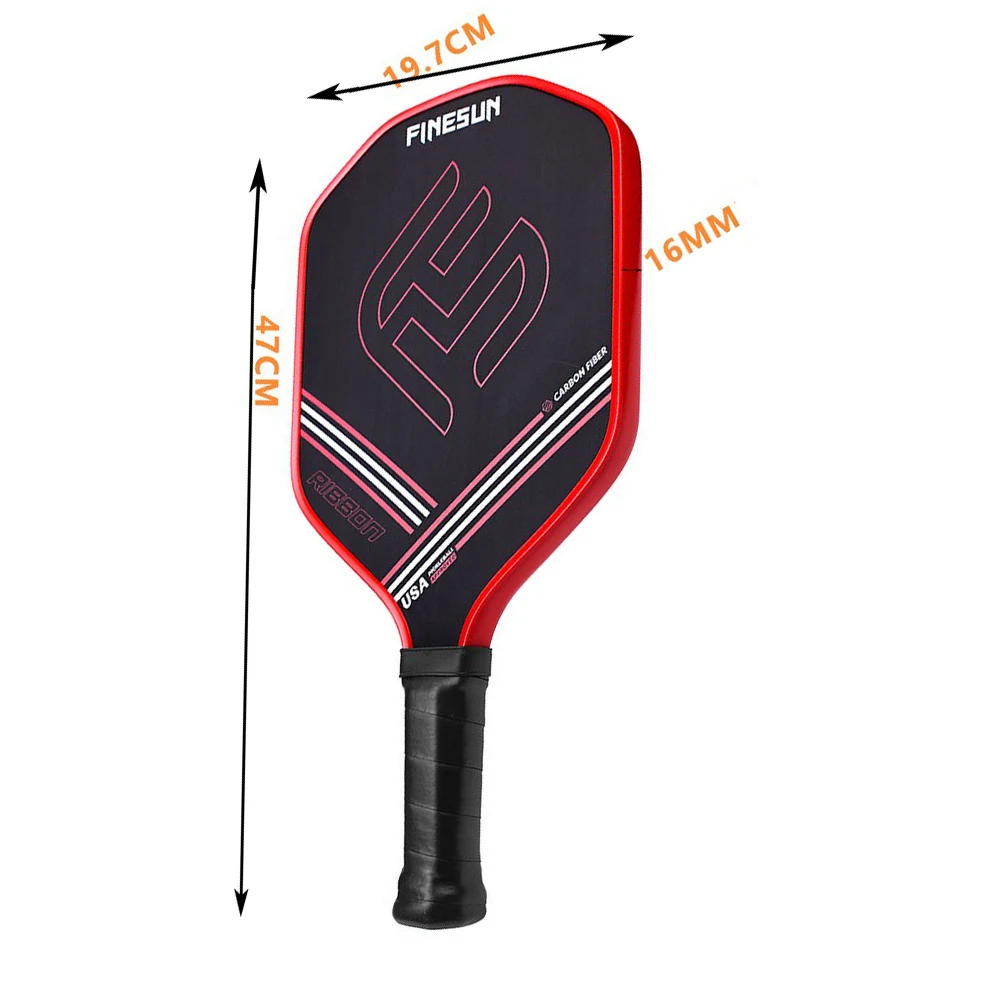 Carbon Fiber Picleball Paddle, Stone Ground Cloth Pattern, Sandblasting, Thick Polypropylene, Honeycomb Core Pick, T700, 16mm