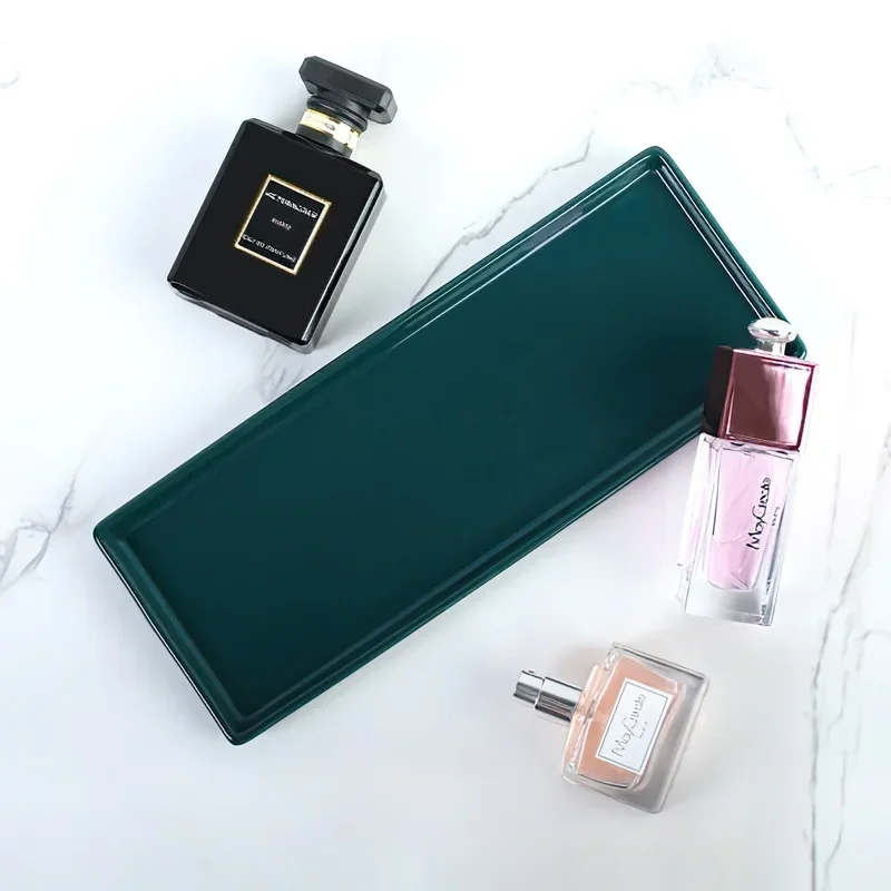 Japanese-style Rectangular Ceramic Tray Plate White Porcelain Rectangular Plate Mouthwash Cup Tray Bathroom Living Storage Tray 4