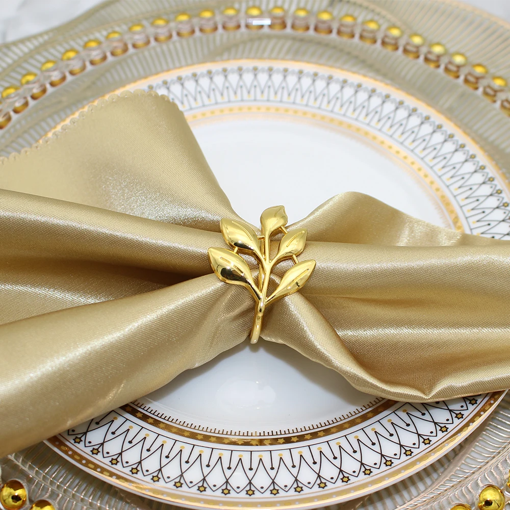 Gold Leaf Napkin Rings Napkin Holder 6Pcs For Christmas Thanksgiving Wedding Dinnig Table Decoration christmas napkin holder,napkin ring
