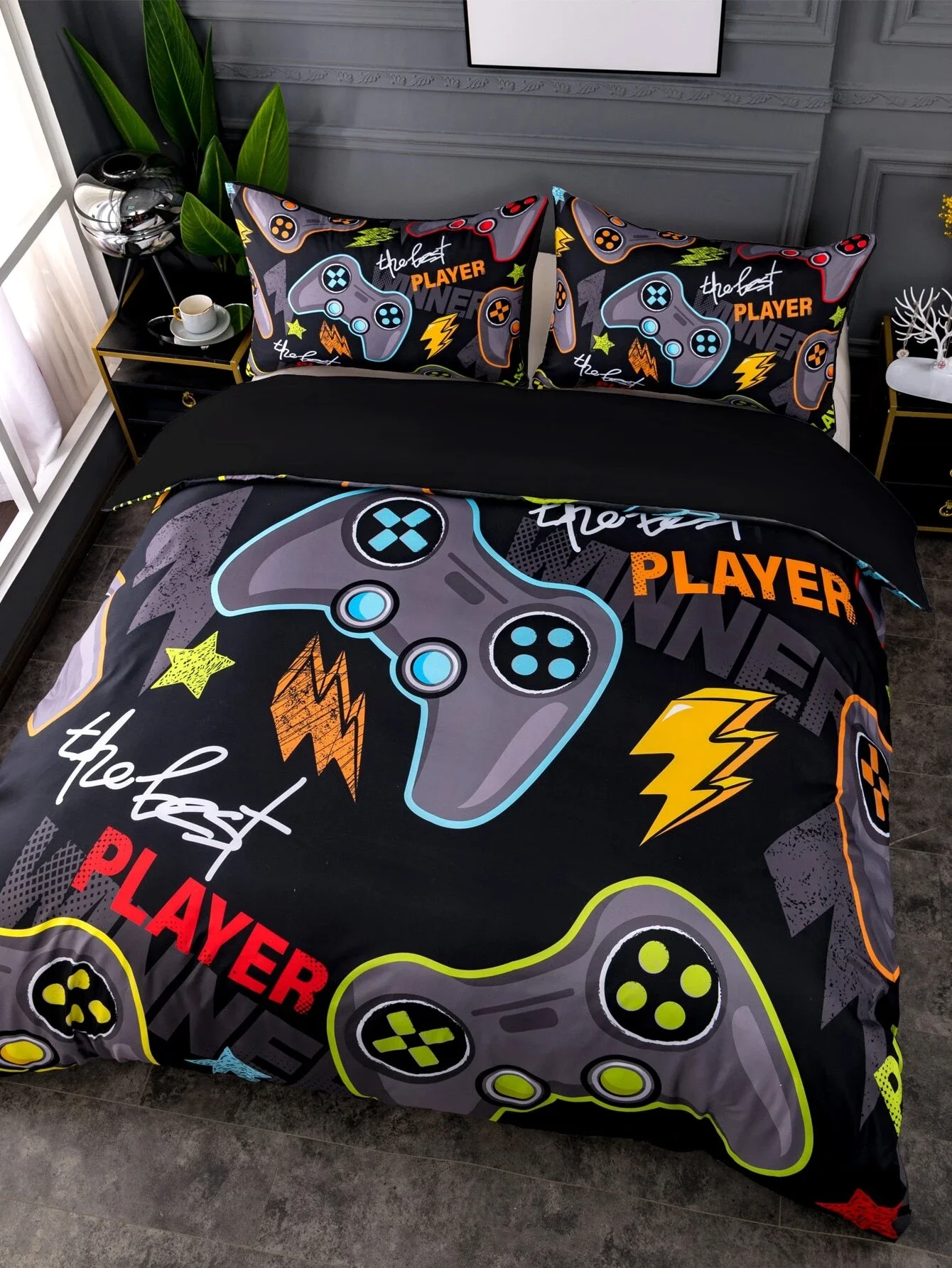 Gamepad Print Duvet Cover Set Without Filler