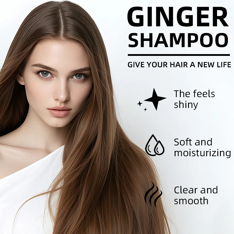 YUITIKUE Ginger Shampoo, instantly cleans and controls oil, leaving hair soft and voluminous