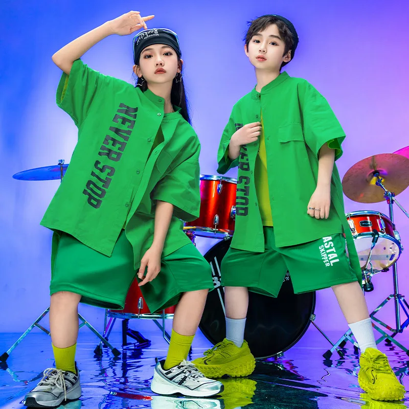 

Street dance set for boys, Chinese trend, children's hip-hop stage performance costumes, girls, jazz dance performance costumes