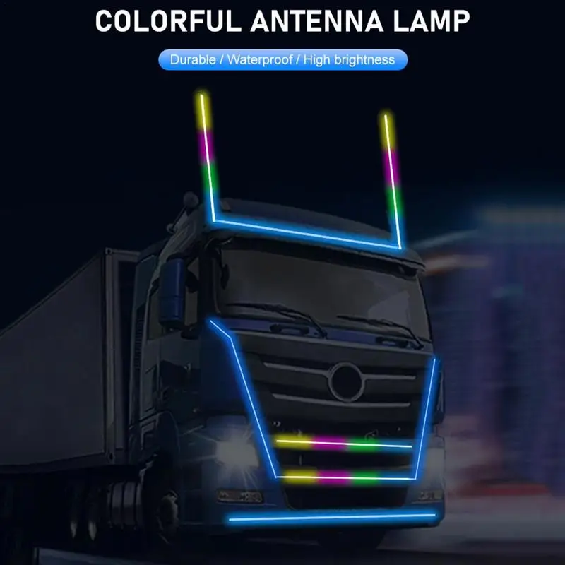 Car Antenna Lights 12-24V Auto directional indicator Lights LED car Whip Lights Flagpole Antenna Rgbwhips for Truck Antena Stick