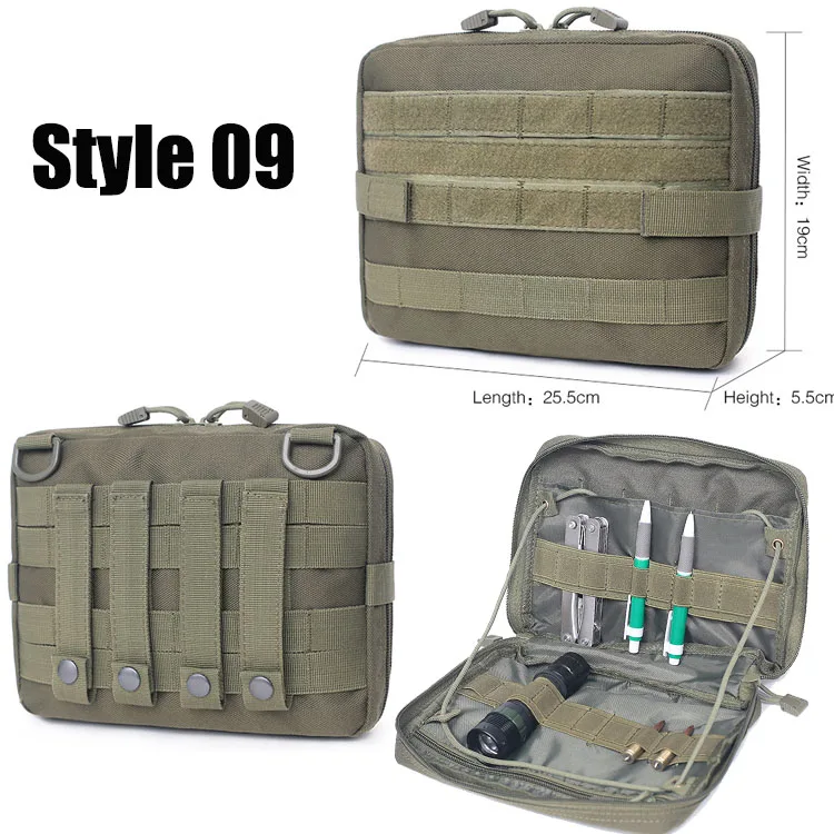 Outdoor Molle Bag Tactical Medical First Aid Bag Molle Utility EDC Waist Pack Phone Holder Pouch Camping Hunting Tools Pack 6