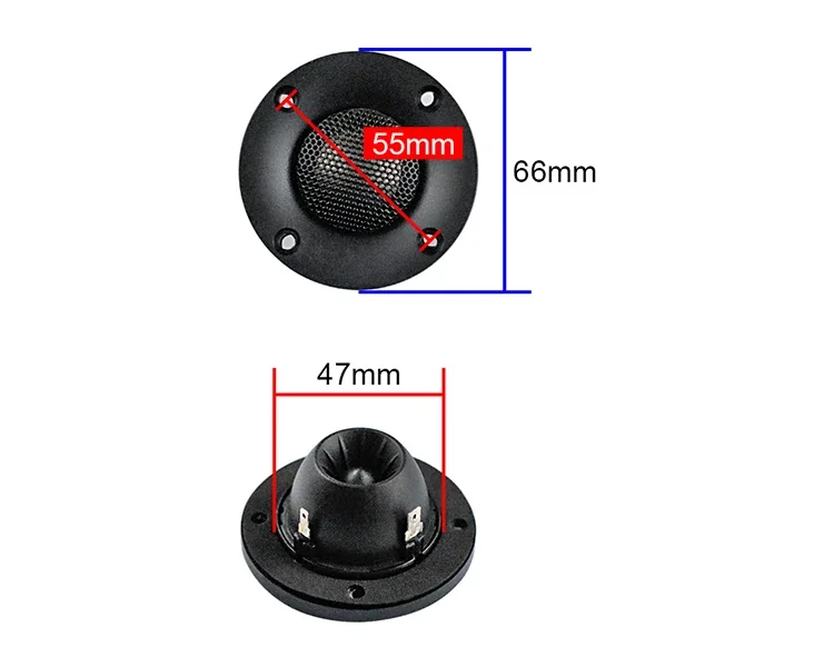 GHXAMP 2PCS 66mm Titanium Tweeter Speaker 4ohm 30W Neodymium HIFI 25Core Treble with Panel