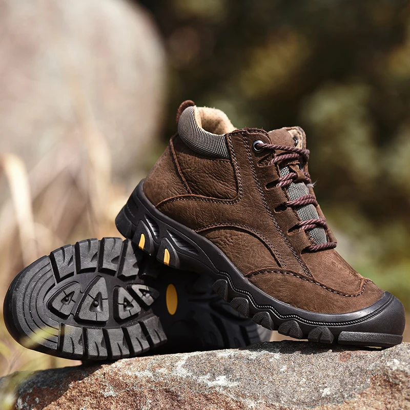 LuxuryBrandWinterBootsMenOutdoorMensShoesGenuineLeather