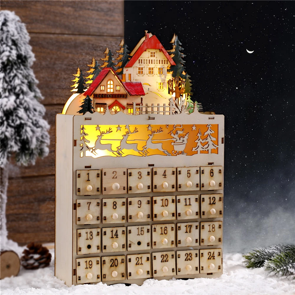 Wooden Advent Calendar Large Drawers | Wooden Advent Calendar Ornaments -  Christmas - Aliexpress