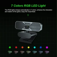 1080p 60fps RGB Led Light Game Webcam USB Camera For Gaming PC Computer Web Cam With Microphone 7 Color Change - Image 2