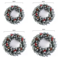 30/40/50cm Christmas Wreath Artificial Pine Cone Green Garlands Home Decorations Window Door Hanging Ornaments New Year Navidad 4
