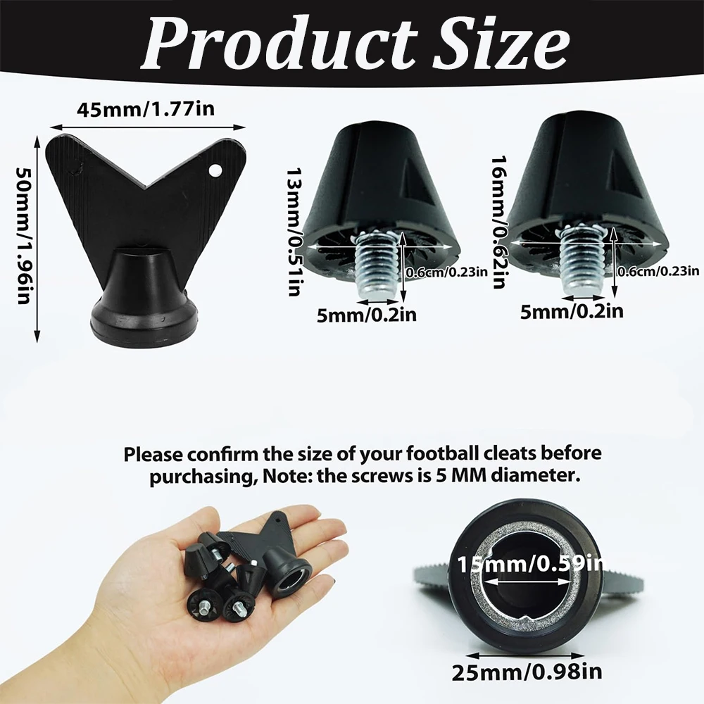 12 Goujons De Rechange Pour Chaussures De Foot - Noirs En Métal - Entraînement/Compétition