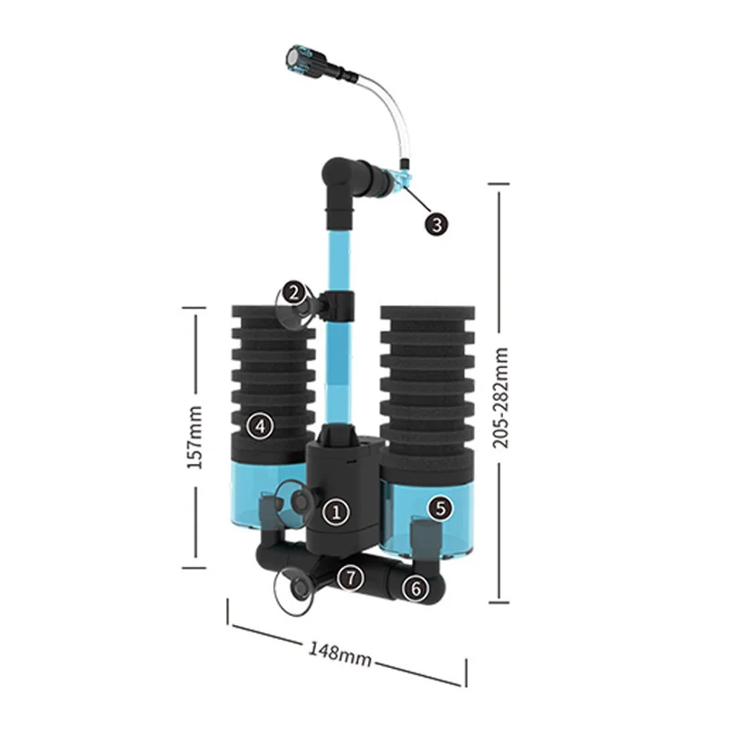 Qanvee 전기 물 스폰지 USB 정수기, 생물 산소, 낚시 탱크 필터, 폼 수족관 액세서리 Filtro Akvarium