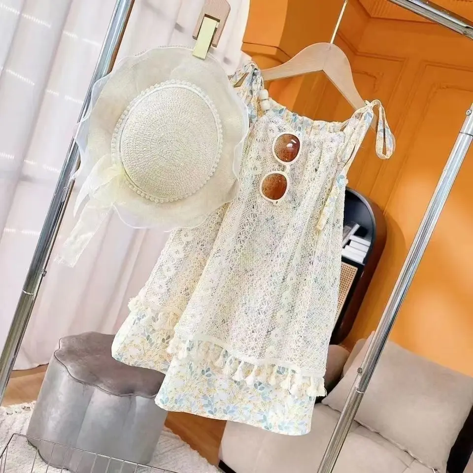 Vestido De Morango Para Meninas - Algodão Confortável Para Verão E Brincadeiras