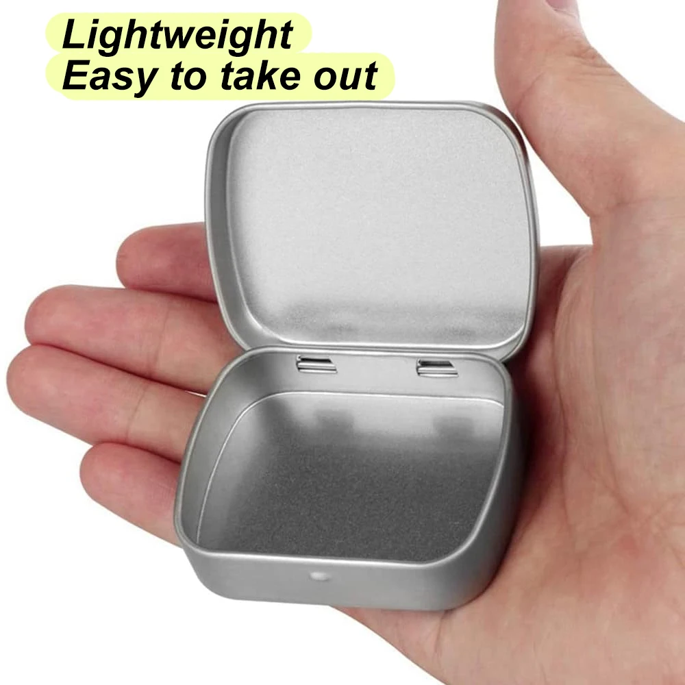 5PCS Mini Rectangular Iron Tin Box with Hinged Metal Lid Portable Multicolor Empty Small Storage Container Home Organizer storage box