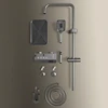 Piano Keys Shower System Set Bathroom Shower Set Gray Black Bathtub Hot and Cold Shower Faucet LED Digital Copper Tap Shower Set 5