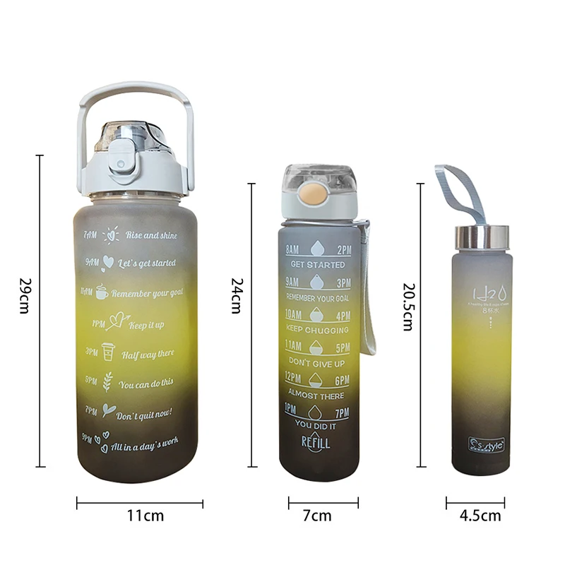 Kawaii Sports Motivational Water Bottle 2l Set Large Capacity Drinking Cup  For Boys And Girls, Ideal For School, Hiking, And Jogging From Stamp2022,  $5.68