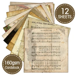 Vintage Christmas Scrapbook Paper Set - Retro Holiday Collection (12pcs Paper D)