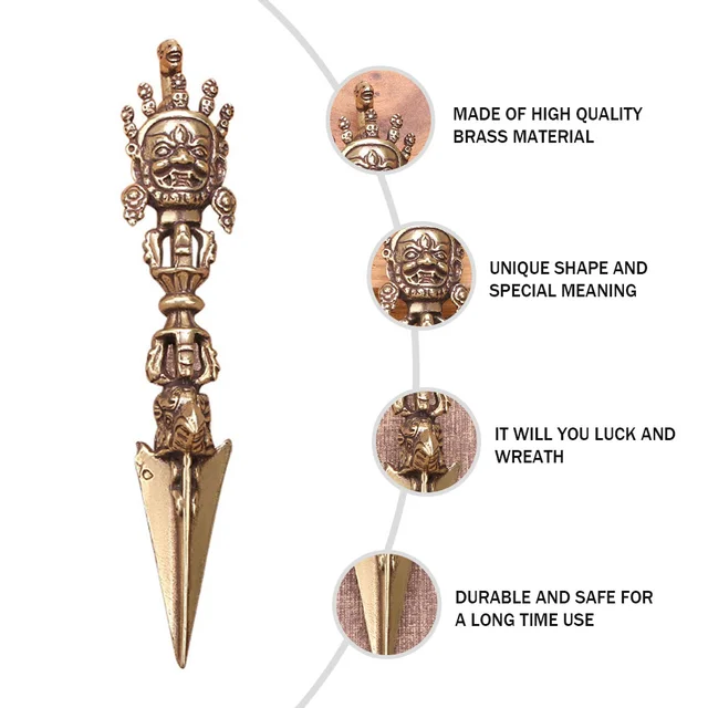 Vajra Tibeti Mozgó Sárgaréz Amulet Buddhizmus Phurba Dísz Shui Feng Szobor Dorje Meditáció Kabalája Kézműves Dharma Díszek Varázsa - Image 4