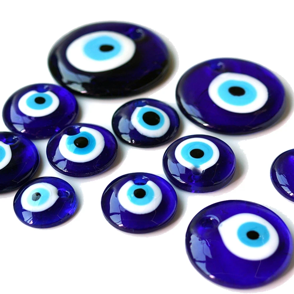 

DIY Charms For Jewelry Making Glass Lucky Eye Blue Evil Turkish Eye Pendant For Keychain Necklace Jewelry Accessories