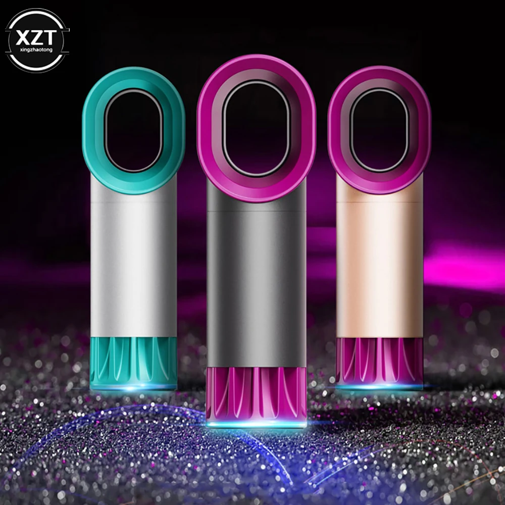 USB Charging Mini Handheld Fan Electric Bladeless Fan Portable Cordless Handheld Mini Cooler No Leaf Handy New