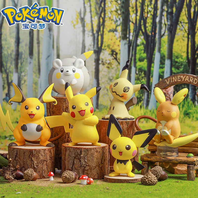 Pokemon Pikachu Togedemaru Raichu Pichu Mimikyu Raichu Kawaii Anime Figures Moe Force Attack Car Desktop Ornament Kids Gift 14cm Aliexpress