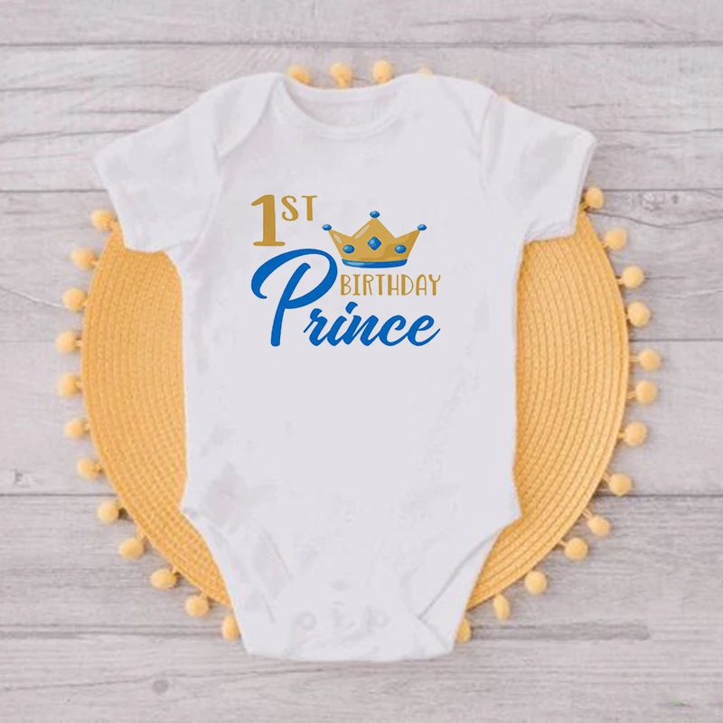 1st Birthday Prince Family Matching Clothes T Shirts Boys Birthday Party Dad Mom Sis Bro and Me Family Look Outfit T-shirt Tops 6