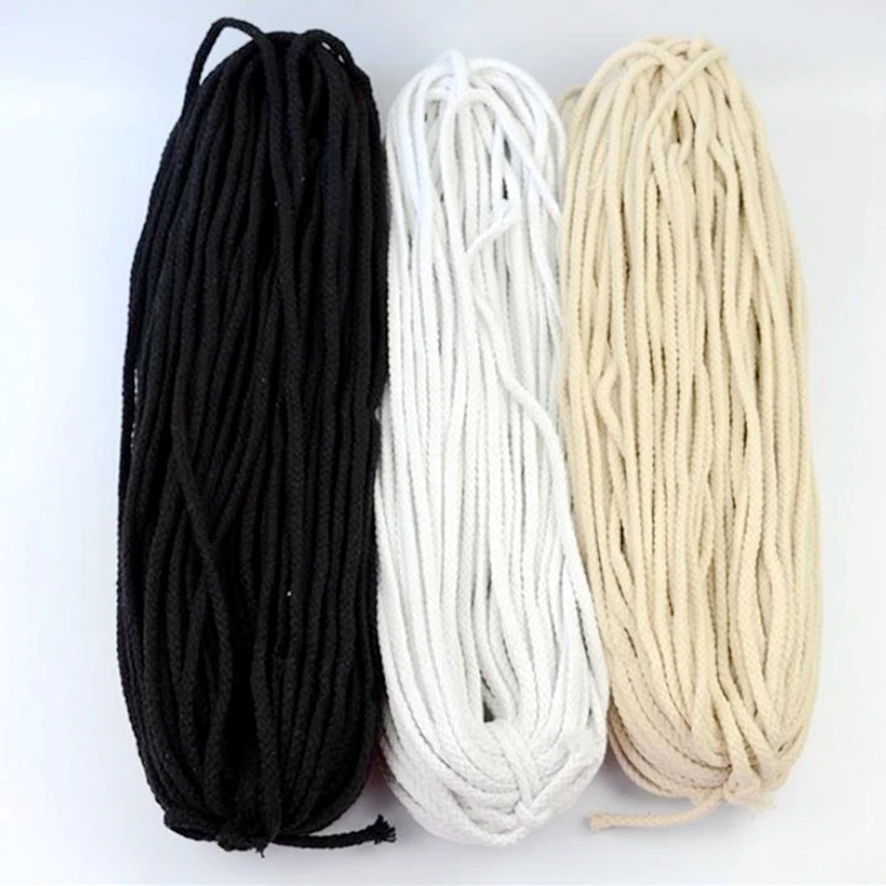 5-8mm Beige Rope Cotton Thick Cords Home Textile CraftDIY Handmade Decorative Accessories Cord