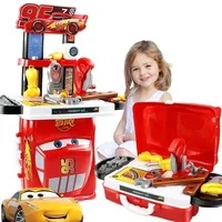 [Disney] 3 in1 Cars Lightning McQueen Toolbox Toy Set  Mickey mouse Simulated kitchen set play house set kids toys for baby gift 1