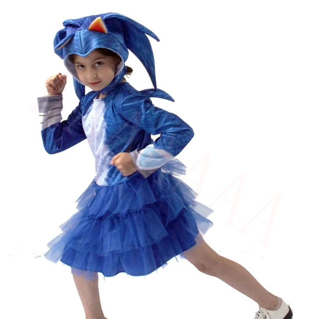 Halloween Hedgehog Sonic Cosplay Jumpsuit Costume Party Kids Fancy Dress  Suit