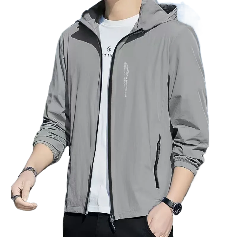 Korean Style Sun Protection Hoodie Jacket for Men Thin Breathable UV Shield Outdoor Windbreaker Fishing Hiking Sun Jacket Unisex