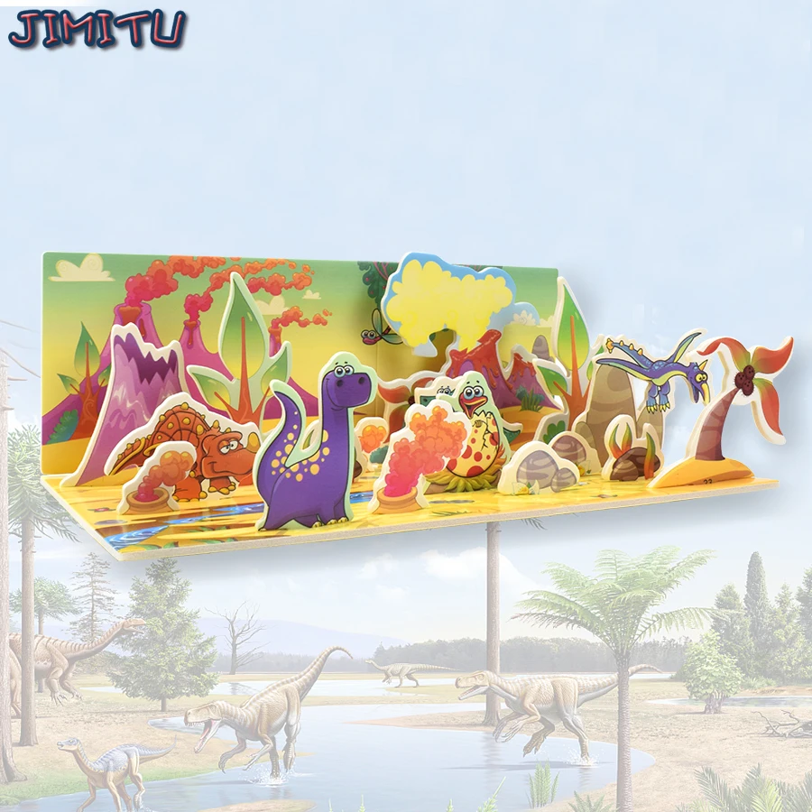 DIY Cartoon Dinosaur Paradise Foam 3D Puzzle Hand Assembled Model Graffiti Children's Educational Toys Children's Gifts foam electric aircraft model aircraft fall resistant gyro diy children s toy charging usb outdoor hand throw glider model