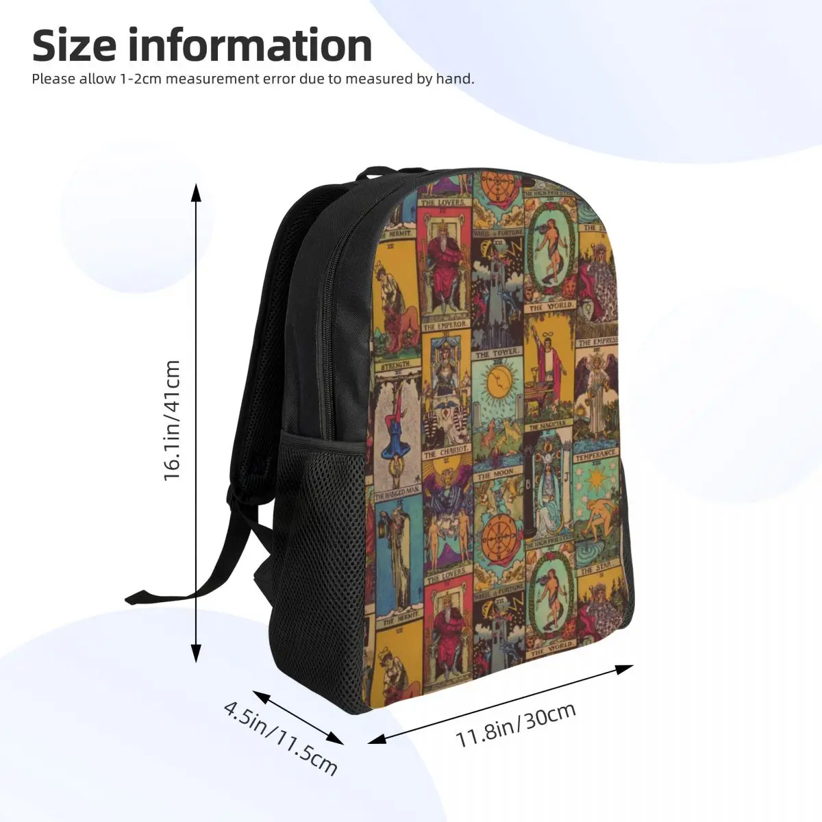 The Major Arcana Of Tarot Vintage Patchwork Laptop Backpack Basic Bookbag for College School Student Occult Witch Spiritual Bag