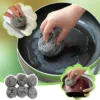 6PCs Stainless Steel Sponges Scrubbing Scouring Pad Steel Wire Ball Scrubbers 2