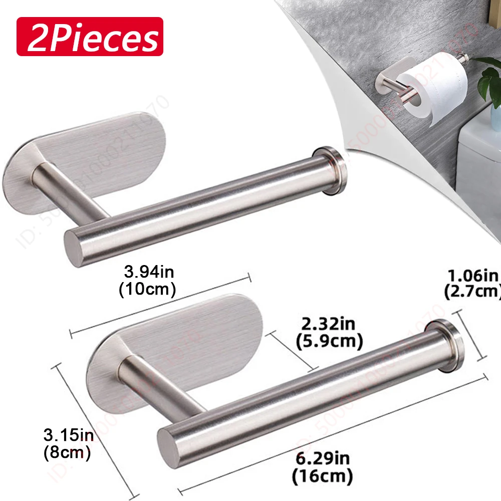 Adhesive Bathroom & Kitchen Toilet Paper Holder - Absorbent Towel Dispenser and Storage Accessory