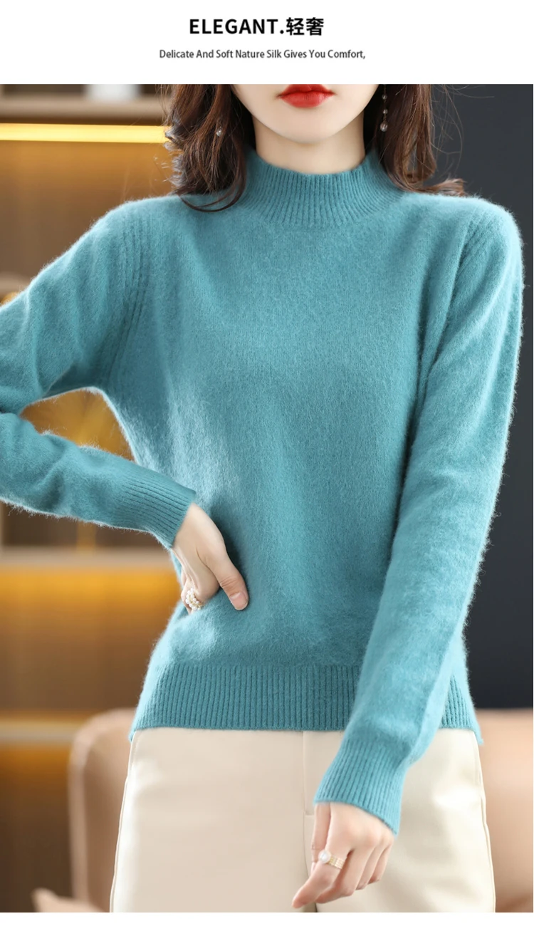 Tanie 100% norek z kaszmiru sweter damski sweter z sklep