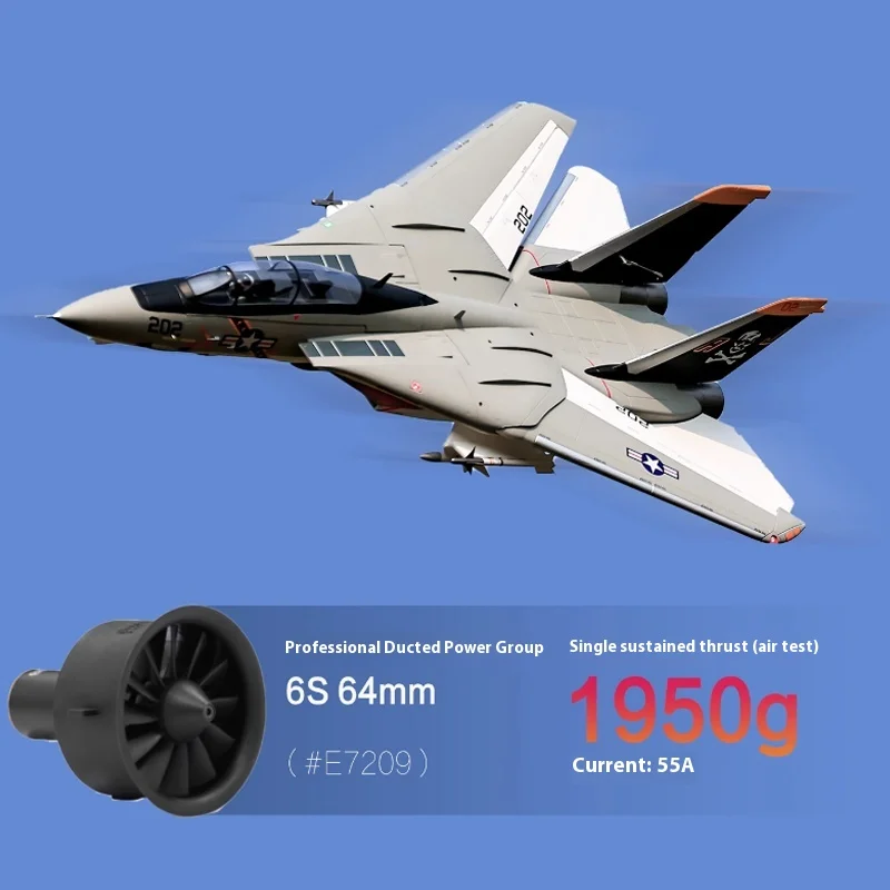 Freewing Flying Wing Model Double 64mm F-14 US Navy "Tomcat" Channel Fighter Model Aircraft Easy Assembly Adult Toy Gift 6