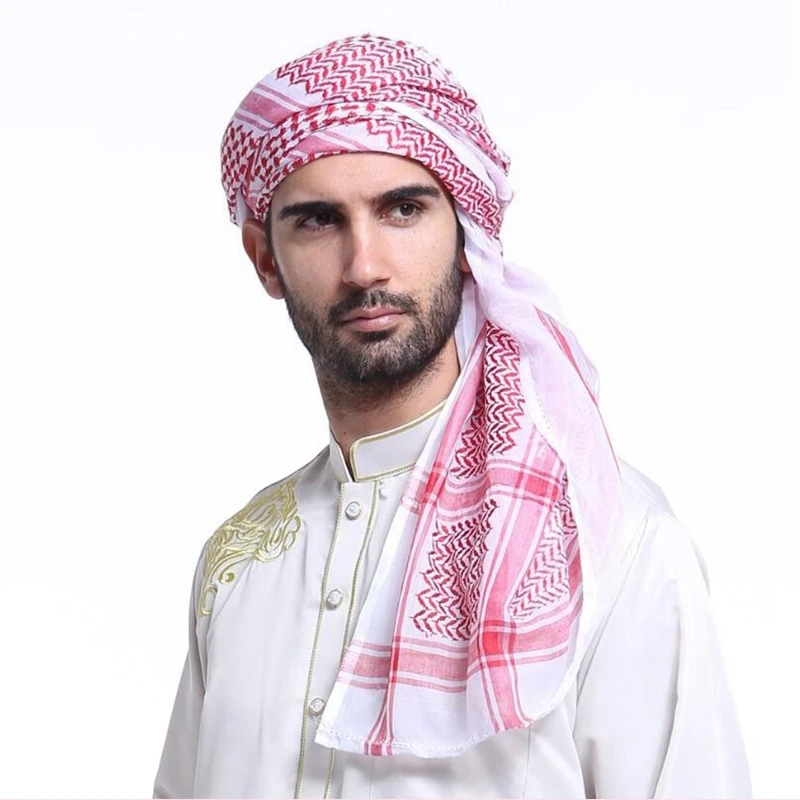 

Hot Sale Arab Style Headscarf Turban Hat Muslim Arab Dubai Retro Geometric Wavy Patterns Exquisite Jacquard Square Scarf