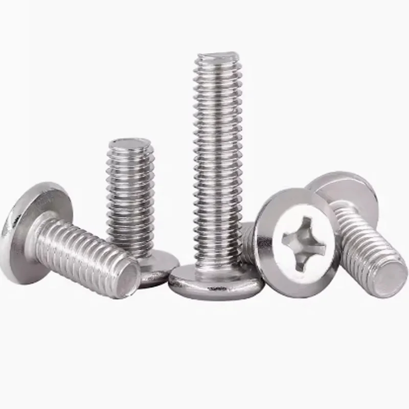 Chamfered cross large flat head 304 stainless steel screw round head bevel furniture connecting bolt M2-M5