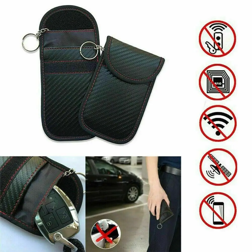 

Safety Keyless Unisex Faraday Cage Faraday Bag Fob Pouch RFID Blocking Bag Car Key Bag Car Key Signal Blocker Case