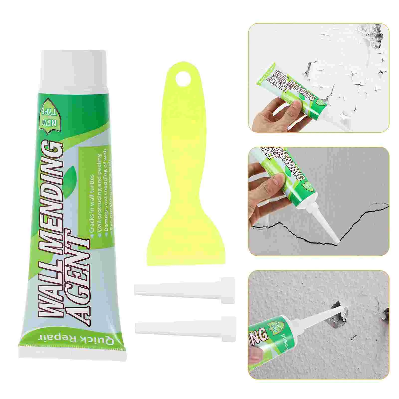 Wall Repair Cream Drywall Mending Agent Wall Repair Kit with Scraper Nozzle Drywall Cream Agent