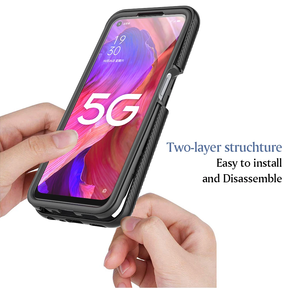 Shockproof Clear Protective Case with Built-in Screen Protector