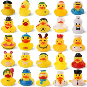 Anatre di gomma estive, piccole anatre di gomma assortite in mini anatre di gomma sfuse per giocattoli da bagnetto e piscina per bambini, anatra da crociera 1