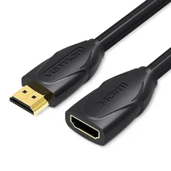 Premium Vention HDMI Extension Cable - Male to Female, 4K 3D Support, Multiple Lengths Available - 0.5m (Black)