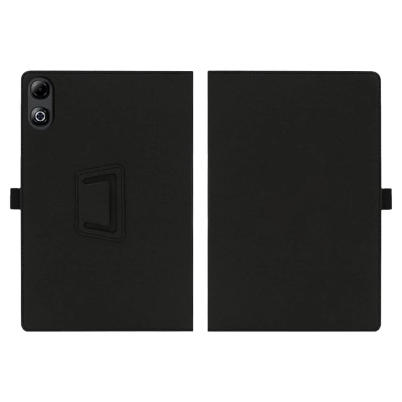 Full-Body Coverage PU Leather Case with Hand Strap and Two-Fold Stand
