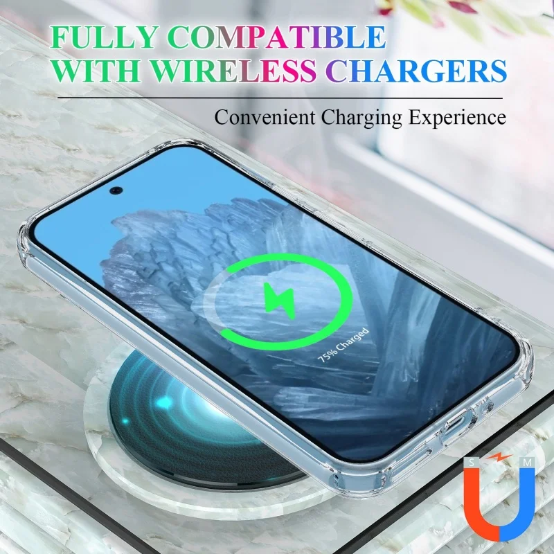 Magnetic Clear Shockproof Wireless Charging Case - Acrylic Hard Cover