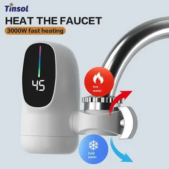 TINSOL 3000W Instant Hot Faucet Hot and Cold Water Heater Electric Kitchen Fast Heating Faucet with Temperature Display 1