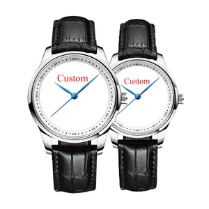 Парные часы, мужские и женские наручные часы с пользовательским логотипом, фото бамбуковым узором из натуральной кожи