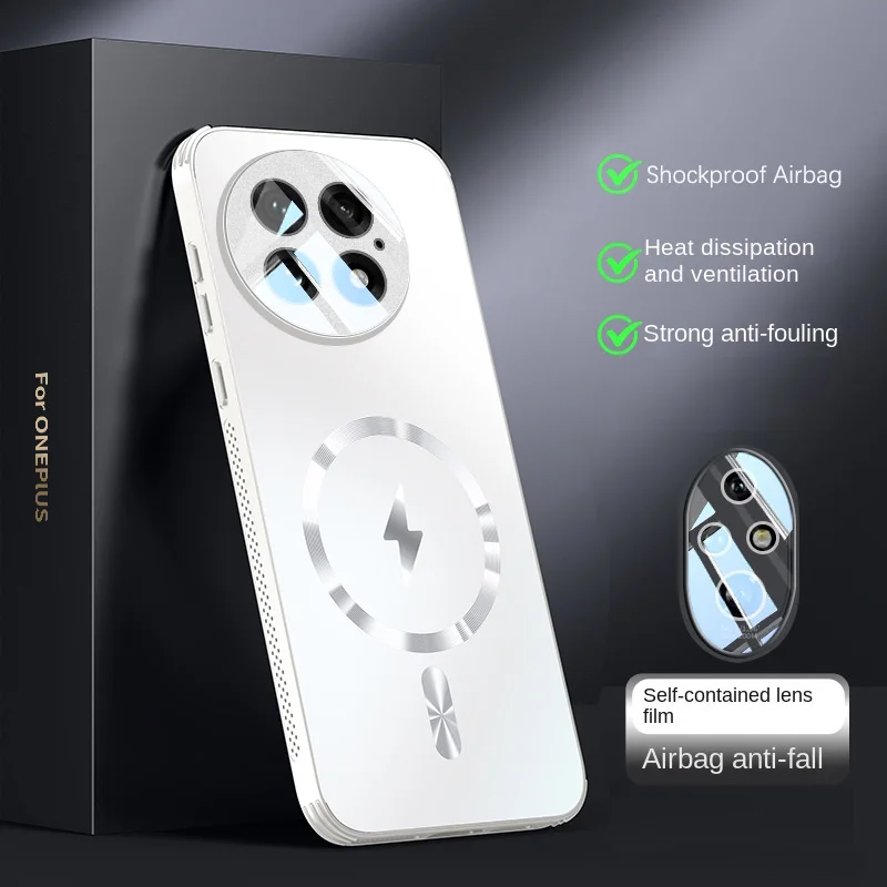 Enhanced Magnetic Heat Dissipation Matte Full-Cover Shockproof Back Case with MagSafe Compatibility